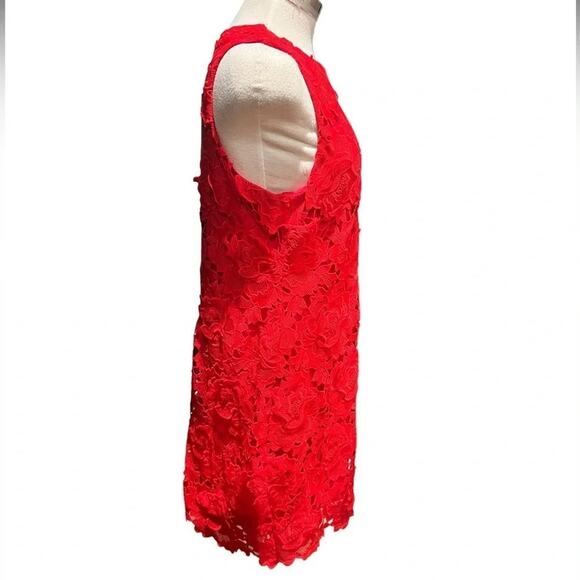 J. CREW Red Luxe lace dress SIZE 8 - Picture 4 of 5